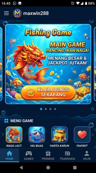 Screenshot dari fitur unggulan di aplikasi maxwin288.